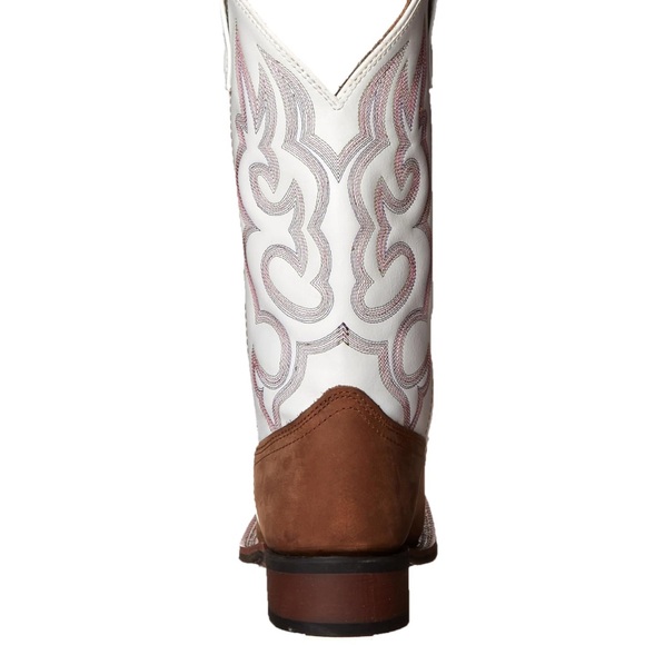 LAREDO MESQUITE EMBROIDERED SQUARE TOE  BOOTS TAUPE/WHITE - 8.5 - Picture 3 of 8